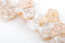 Half Strand Nugget Beads, Titanium Coated Crystal DRUZY AGATE Geodes, Starlight White gdz0024