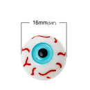 10 Round Resin LIGHT BLUE EYEBALL Cabochons, 16mm  cab0211
