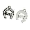 10 Antique Silver GOOD LUCK Horseshoe Charm Pendants  chs1398