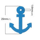 100 Painted Wood ANCHOR Charm Pendants . shades of blue, white, 25x20mm, cho0083