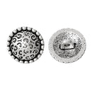 6 Antique Silver Metal Round SWIRL Pattern Circle Shank Buttons for Jewelry Making, Scrapbooking, Sewing  but0181