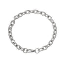 10 Bracelet Chains, Silver Tone Heavy Cable Link Chain Bracelets, 21cm long (8-1/4")  fch0094