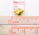 20 Small Gold Tone Puffed HEART Charm Pendants, 9x6mm  chg0131