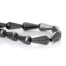 10 Gunmetal Faceted Teardrop Hematite Gemstone Beads, 16x8mm  ghe0036