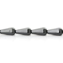 10 Gunmetal Faceted Teardrop Hematite Gemstone Beads, 16x8mm  ghe0036