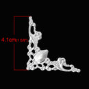 50 Bulk Package Bright Silver Plated Flat Vintage Style Filigree Embellishment Findings  fil0039b