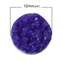 12mm Resin Druzy Cabochons, Faux Druzy, Round Resin PURPLE DRUZY CABOCHONS, 10 pcs.  cab0216