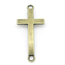 10 Antique Bronze Sideways CROSS Charm Connector Links, 37x16mm  chb0278