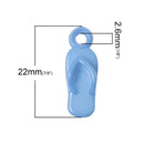 50 Mixed Color Acrylic FLIP FLOP Shoe Charm Pendants, 22x8mm  cha0132a
