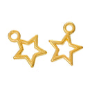 20 Bright Gold Plated Open STAR Charm Pendants  chg0132