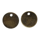 50 Thin Antique Bronze Metal CIRCLE DISC Charm Pendants, 8mm chb0279