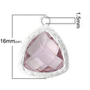 2 pcs Silver Plated Geometric Triangle Charm Pendants, ALEXANDRITE June Birthstone chs1412