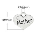 20 Bulk Package Antique Silver Rhinestone "Mother" Heart Charm Pendant 17x15mm  chs1414b