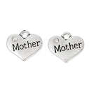 20 Bulk Package Antique Silver Rhinestone "Mother" Heart Charm Pendant 17x15mm  chs1414b