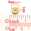 10 6mm Gold Plated RUBY RED Round Rhinestone Rondelle Beads  bme0282