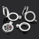 1 Silver Plated Rhinestone Hollow Round Locket, 3.6x2.8cm  chs1420