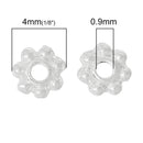 100 Bright Silver Plated DAISY Metal Spacer Beads, 4x4mm  bme0285a
