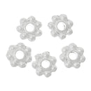 100 Bright Silver Plated DAISY Metal Spacer Beads, 4x4mm  bme0285a