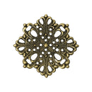 20 Antique Bronze Flat Filigree Flower Metal Embellishment Findings, 4.4cm  fil0045