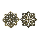 20 Antique Bronze Flat Filigree Flower Metal Embellishment Findings, 4.4cm  fil0045