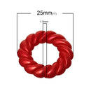 50 Acrylic Pearlized Mixed Color Twisted Circle Beads, 25mm  bac0104