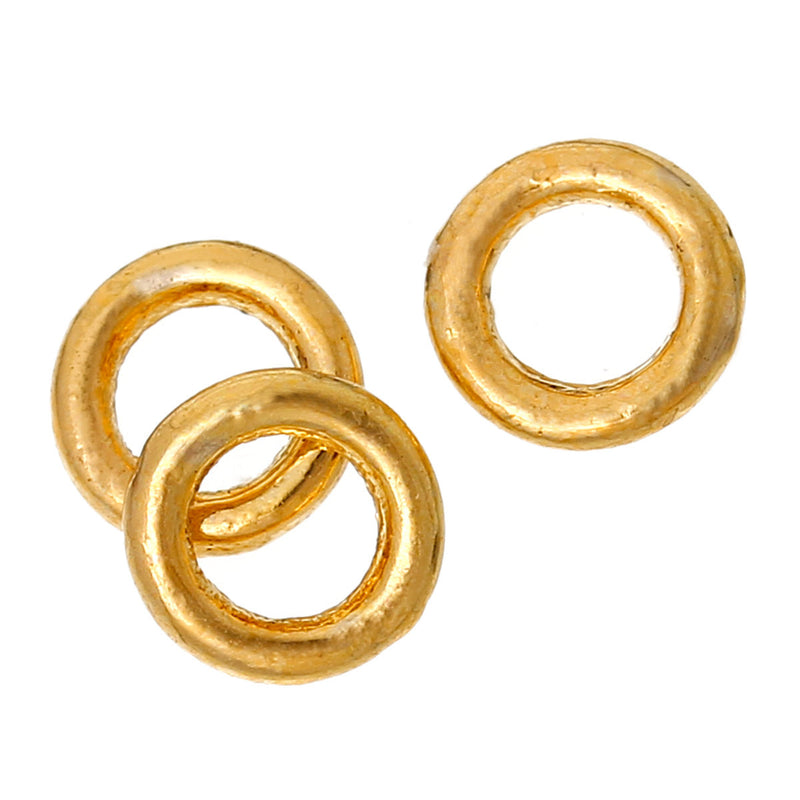 50 4mm Gold Plated Soldered Closed Jump Rings, 19 gauge  jum0089a