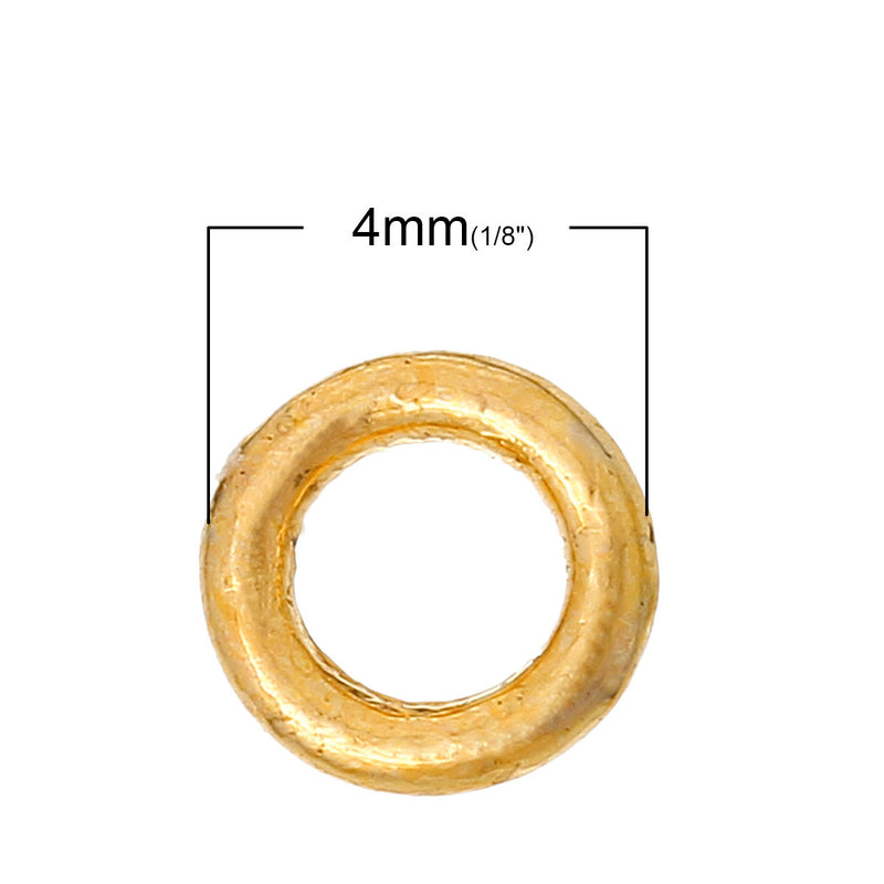 50 4mm Gold Plated Soldered Closed Jump Rings, 19 gauge  jum0089a