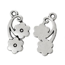 5 Antique Silver FLOWER SWIRL Charm Pendants  chs1436