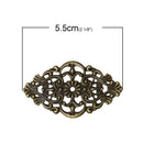 100 Antique Bronze Metal Filigree Rhombus Embellishment Findings  fil0049b