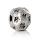 10 Antique Silver Round Faceted Metal Spacer Beads, 10mm  bme0287