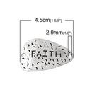 4 Antique Silver Triangle "Faith" Charm Connector Links 4.5x2.9cm  chs1442