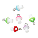 5 pcs 3D Mixed Color Resin Mushroom Charm Pendants  cha0137