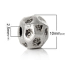 10 Antique Silver Round Faceted Metal Spacer Beads, 10mm  bme0287