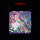 10 Resin Faceted PURPLE Foil Square Cabochons, 18x18mm  cab0221