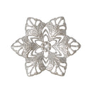 20 Silver Tone Filigree FLOWER Metal Embellishment Findings  fil0051a