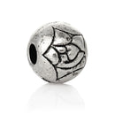 40 Antique Silver Round ROSE Pattern Metal Spacer Beads, 6mm  bme0289