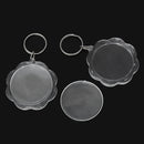 2 Large Clear Acrylic FLOWER Photo Setting Key Ring Pendants, 8.8x5.3cm  cha0138