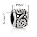 50 Antique Silver Carved SWIRL Metal Spacer Beads, 4x3mm  bme0291a