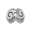 20 Antique Silver CLAM SHELL Metal Bead Caps, 13x11mm  fin0315
