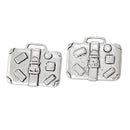 3 Large Antique Silver TRAVEL SUITCASE Charm Pendants  chs1456