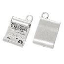 8 Antique Silver Graduation DIPLOMA Charm Pendants  chs1457