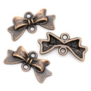 10 Antique Copper BOW 2-Hole Charm Connector Links, 20x10mm  chc0024