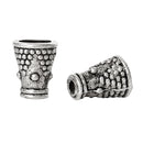 30 Antique Silver Textured CONE Metal Bead Caps, 8x6mm  fin0320a