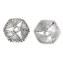 20 Antique Silver SWIRL Pattern Metal Bead Caps, 16x15mm  fin0319