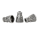 30 Antique Silver Textured CONE Metal Bead Caps, 8x6mm  fin0320a