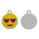5 Silver Tone YELLOW Enamel LOVESTRUCK Smiley Face Charm Pendants  che0399