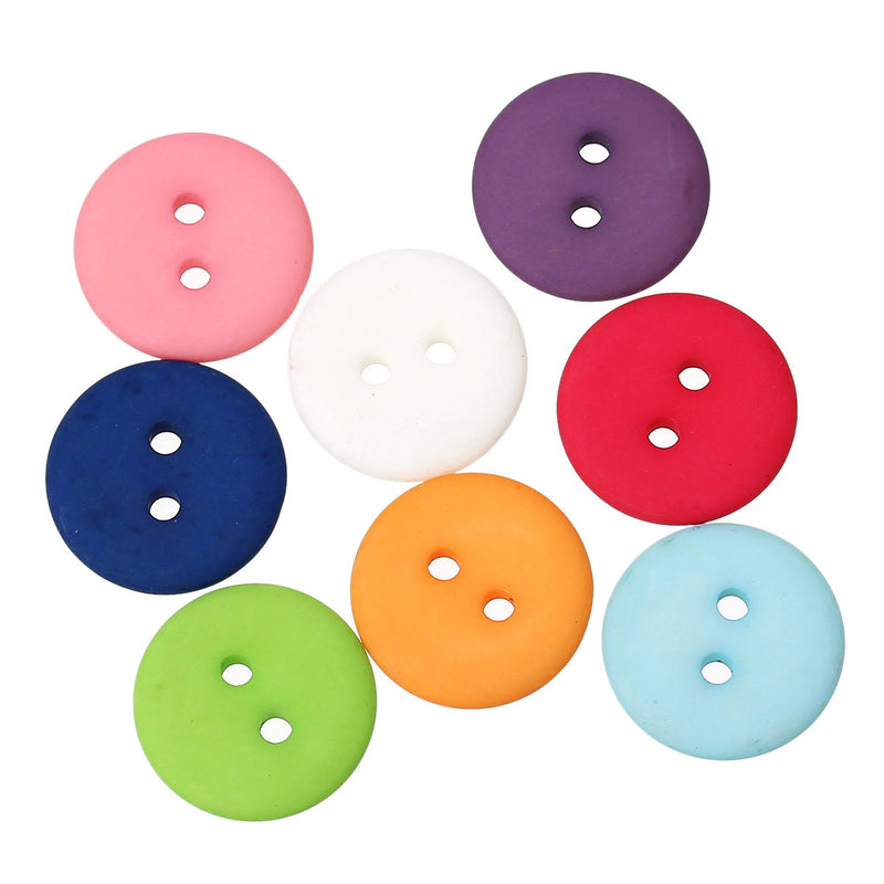 50 Mixed Color Buttons for Jewelry Making, Scrapbooking, Sewing. 18mm  but0186