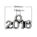 10 Antique Silver 2016 Graduation Charm Pendants  chs1471