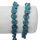 10 pcs Titanium Coated Blue Green Carved ROSE Hematite Gemstone Beads, 10mm  ghe0045