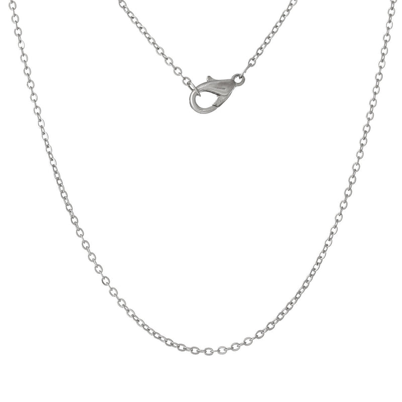 20 Silver Tone Cable Link Chain Necklaces with Lobster Clasp, 43cm long  fch0111